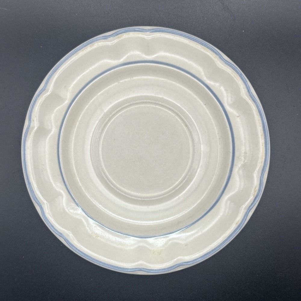 VTG Stoneware Covington Edition Tea Saucers 6" Japan Blue & Grey (6 available)